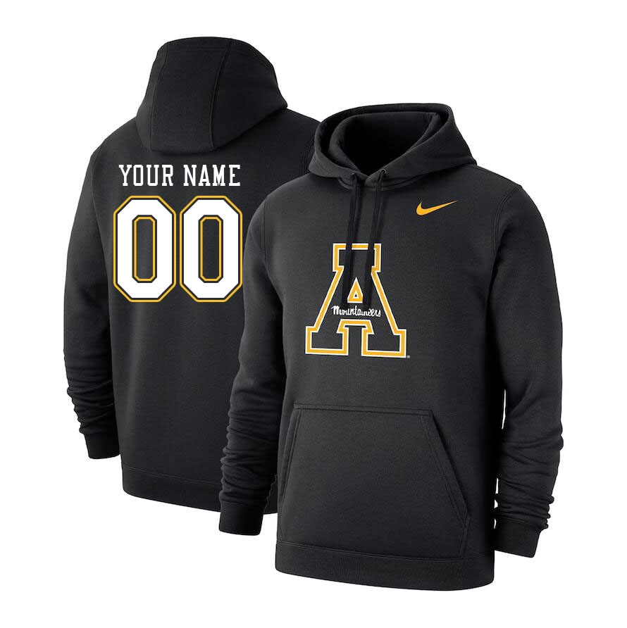 Custom Appalachian State Mountaineers Name And Number Hoodie-Black - Click Image to Close